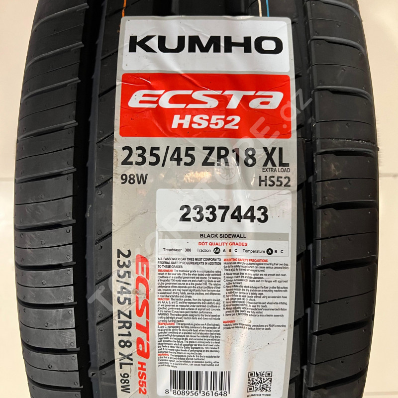 Kumho Ecsta HS52 235 45 ZR18 98W XL T k rStore Kumho Ecsta HS52 235 45 ZR18 98W XL T k rStore